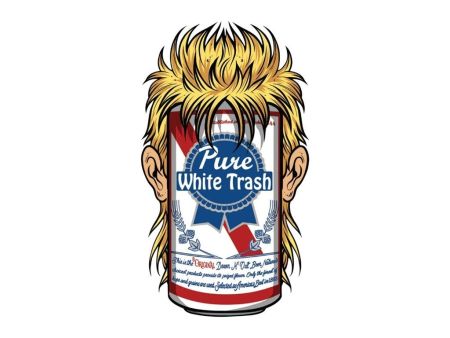 Autocollant stickers "White trash" 60x80mm Autocollant stickers "White trash" 60x80mm