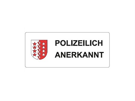 Aufkleber "Polizeilich Anerkannt" Wallis Aufkleber "Polizeilich Anerkannt" Wallis