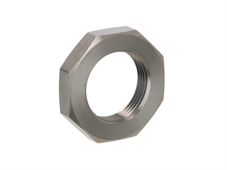 Contre-écrou 8 pans octogonal 18x24G INOX, axe de pédalier vélomoterus Alpa, Caravelle, Rixe, Pony, etc.