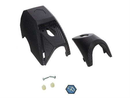 Set de cabochon de serrure de fourche complet, vélomoteurs Piaggio Ciao, look carbone mat