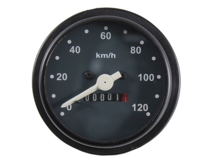 Tachometer 120 km/h - Ø70mm (schwarzes Zifferblatt), Vespa PK 50-125 Tachometer 120 km/h - Ø70mm (schwarzes Zifferblatt), Vespa PK 50-125