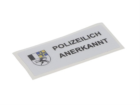 Autocollant Polizeilich Anerkannt