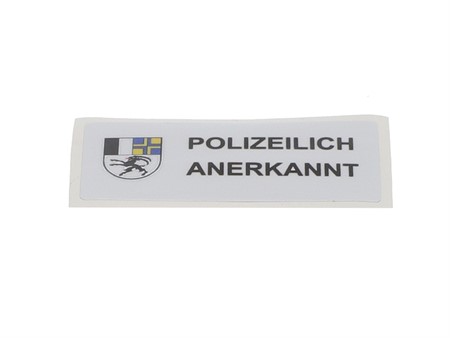 Autocollant Polizeilich Anerkannt