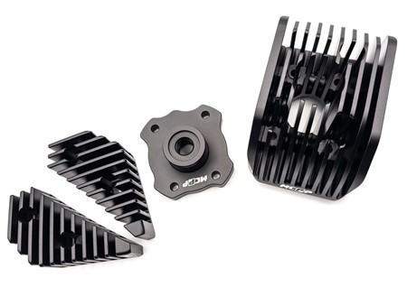 Culasse MCAFH - Arctic Frost Head noir, fraisé cnc 4 parties, Malossi Big DEPS 4