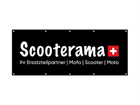 Bannière "Scooterama" 200 x 85 cm, noire Bannière "Scooterama" 200 x 85 cm, noire