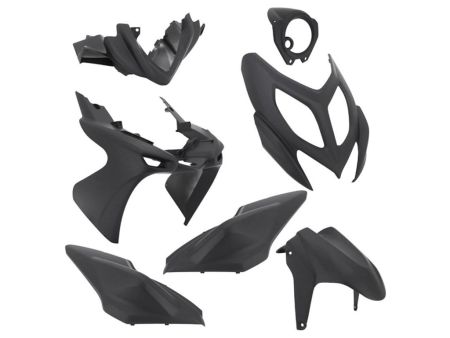 Carrosserie 7pcs, Yamaha Aerox / MBK Nitro NEW à partir de 2013, noir mat