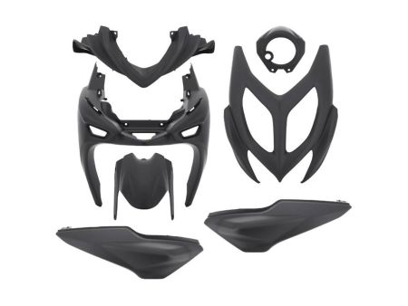 Carrosserie 7pcs, Yamaha Aerox / MBK Nitro NEW à partir de 2013, noir mat