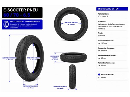 E-Scooter Reifen 60/70-6.5 Standard Pneu