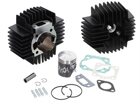 Kit cylindre AKOA Tuning 65cc 44mm black edition, avec culasse, CH12 extérieur 100% original, vélomoteurs Puch