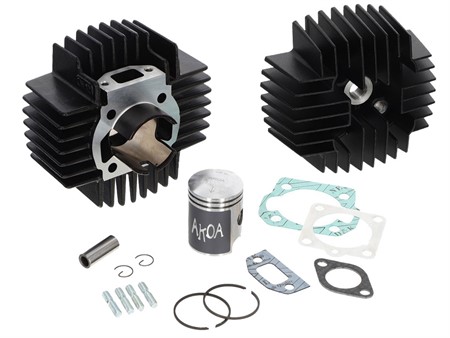 Kit cylindre AKOA Tuning 50cc 38mm black edition, avec culasse, CH12 extérieur 100% original, vélomoteurs Puch