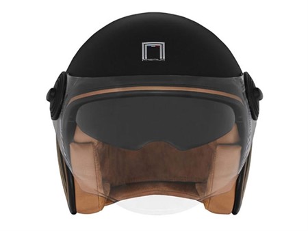 Jethelm NOX Grösse M Schwarz Matt / Gold «Doppelvisier»