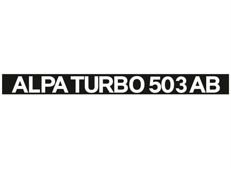 Autocollant ALPA TURBO 503 AB «280x25» Autocollant ALPA TURBO 503 AB «280x25»