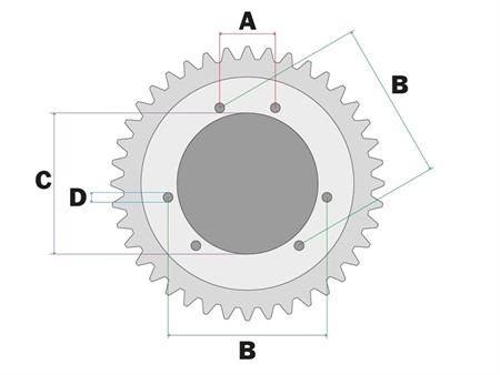 Couronne ESJOT 38 dents zinguée, vélomoteurs Puch Maxi, X30