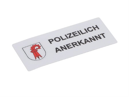 Aufkleber "Polizeilich Anerkannt" Basel Land