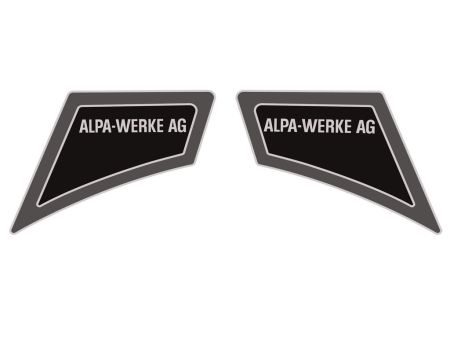 Aufkleber Alpa Werke AG grau / schwarz «115 x 84mm» Aufkleber Alpa Werke AG grau / schwarz «115 x 84mm»