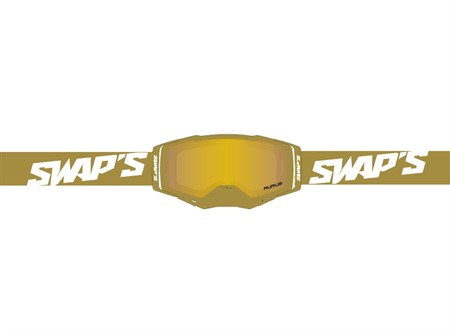 Masque lunette SWAPS cross blanc / or, taille universelle