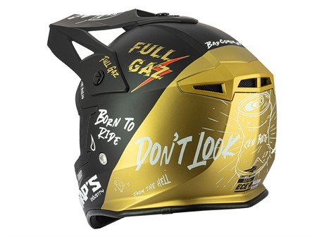 Casque cross SWAPS S849 noir/ or, taille : XS