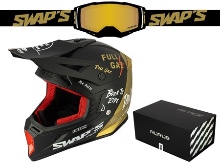 Casque cross SET Swaps « taille XS » S849 Blur - noir / or