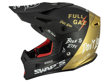 Casque cross SET Swaps « taille XS » S849 Blur - noir / or