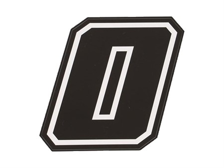 Numéro de course 10cm noir, N° 0