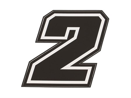 Startnummer Sticker / Aufkleber 10cm schwarz - Nr. 2