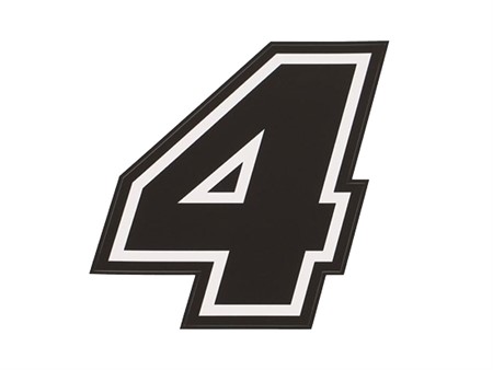 Numéro de course 10cm noir, N° 4
