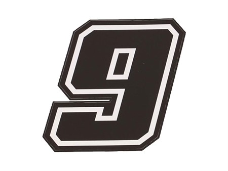 Startnummer Sticker / Aufkleber 10cm schwarz - Nr. 9