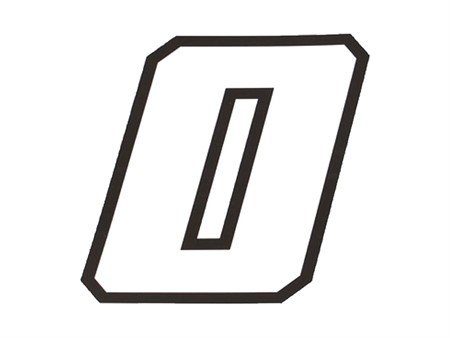Startnummer Sticker / Aufkleber 10cm weiss - Nr. 0