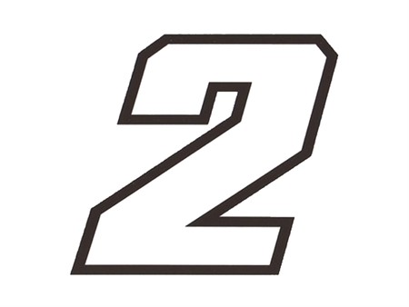 Startnummer Sticker / Aufkleber 10cm weiss - Nr. 2