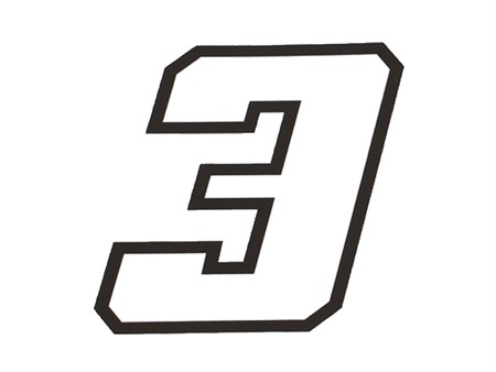 Startnummer Sticker / Aufkleber 10cm weiss - Nr. 3