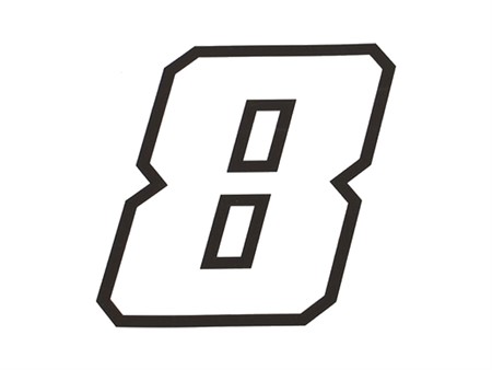 Numéro de course 10cm blanc, N° 8