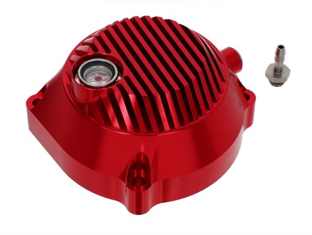Carter d'embrayage alu rouge CNC, pour démarrage par tirette, vélomoteurs Puch E50 Carter d'embrayage alu rouge CNC, pour démarrage par tirette, vélomoteurs Puch E50