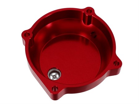 Kupplungsdeckel rot Puch E50 «CNC Aluminium» für Seilzugstarter
