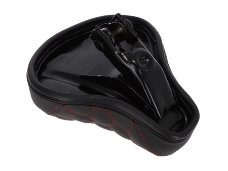 Selle (matelassée) noir et rouge, universelle