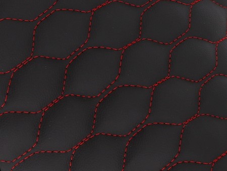 Sattel (gesteppt) schwarz / rot, universal