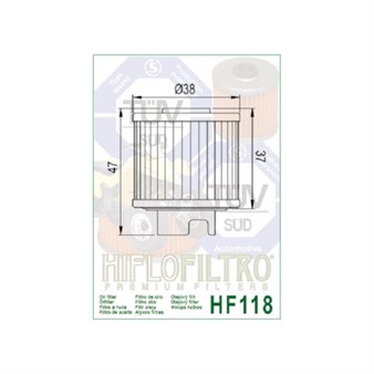 Filtre à huile HIFLO HF118 (comme COF018)
