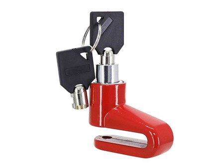 Mini Scheiben Schloss für E-Scooter Diebstahlschutz Rot