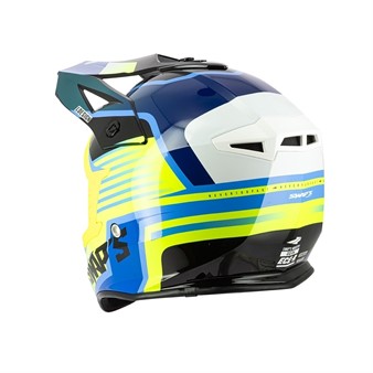 Kit casque cross SWAPS S818 Blur + lunette (bleu / jaune),  taille : S