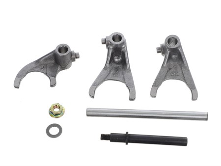 Kit fourchettes de sélection avec axe pour boite de vitesse, moteur Minarelli AM6 (RS, TZR, Beta, Rieju etc....)