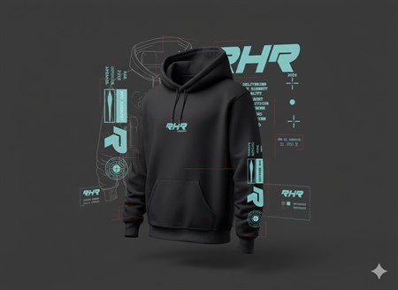 RHR Pro Exhaust Hoodie - schwarz | türkis