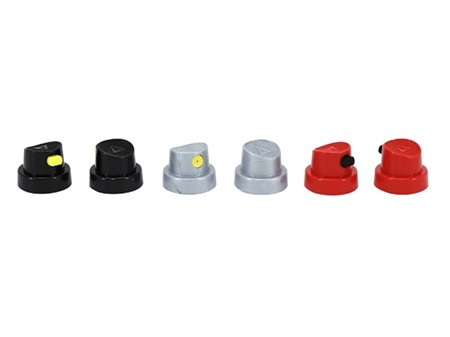 Ersatz Sprühkopf «6er Pack» schwarz, grau, rot - universal Ersatz Sprühkopf «6er Pack» schwarz, grau, rot - universal