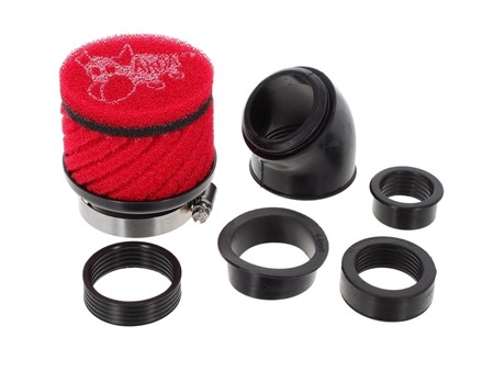 Filtre à air racing rouge version courte Akoa Ø 28 - 48mm, carbu PHBG / PWK Filtre à air racing rouge version courte Akoa Ø 28 - 48mm, carbu PHBG / PWK