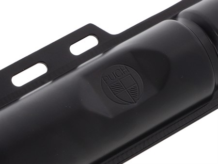 Auspuff Puch 22mm schwarz mit Logo und Nummer