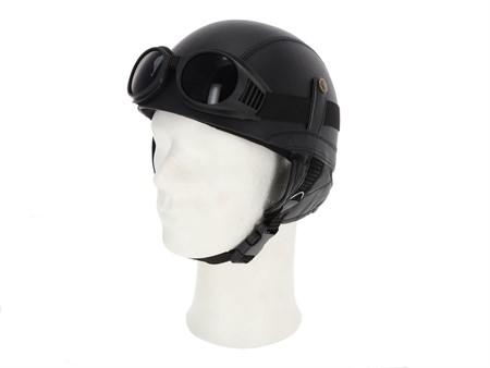 Casque JET vintage, noir taille L