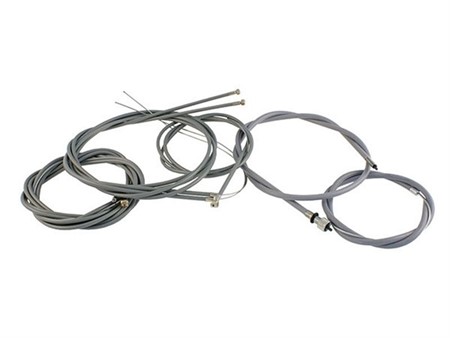 Kit cablerie 8pcs couleur gris, scooter Vespa PX80-125-150-200cc (2ème série) Kit cablerie 8pcs couleur gris, scooter Vespa PX80-125-150-200cc (2ème série)