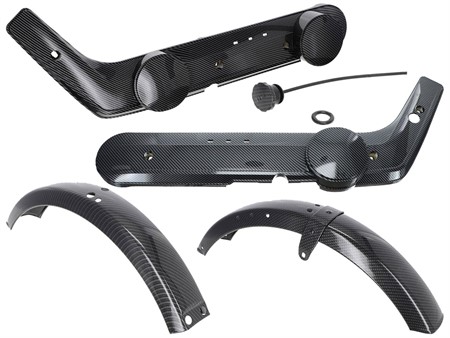 Kit carrosserie AKOA « look carbone brillant », vélomoteurs Piaggio Ciao Vario Kit carrosserie AKOA « look carbone brillant », vélomoteurs Piaggio Ciao Vario