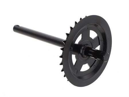Axe de pédalier noir pour Piaggio Ciao, avec rainure de clavette, 28 dents Axe de pédalier noir pour Piaggio Ciao, avec rainure de clavette, 28 dents