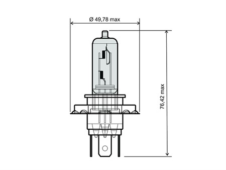 Halogen-Birne H4, weiss 12V 35/35W