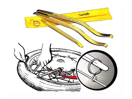 Set de démonte-pneus Buzzetti, 3 pièces, avec support de rayons 240 / 350 mm