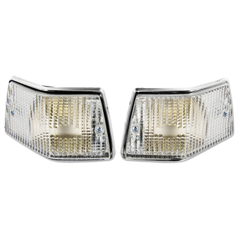 Clingotant arrière gauche + droite, chromé- vitre blanche, scooter Piaggio Vespa PX 125-200cc Clingotant arrière gauche + droite, chromé- vitre blanche, scooter Piaggio Vespa PX 125-200cc